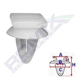 Clema, clips fixare Mitsubishi Carisma (Da_), Colt (Cjo), Lancer (Cs), Outlander (Cu0w/Cw0/Gg/Gf); ornamente interne/externe pervaz, set 10 buc, MB344789