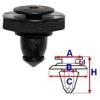 Clema, clips fixare VW Caddy 3 (2k) 06.15-, Caddy 3/Life (2k) 03.04-06.10/06.10-06.15, Transporter/Multivan (T5) 04.03-10.09/10.09-; ornament usa glisanta, set 10 buc, 7H0843658A