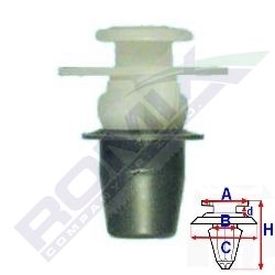 Clema, clips fixare Citroen Berlingo (G_) 11.02-02.08, Berlingo (Mf) 07.96-10.02, Bx (Xb) 09.82-02.92, Xantia (X1/X2) 03.93-12.01, Xm (Y3/Y4) 07.89-12.00, Zx (N2) 01.91-03.98; bandouri, set 10 bucati, 6991N4, 95667895