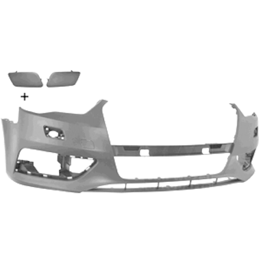 Bara fata Audi A3 (8v), 06.2012- Model Sedan, parte montare, cu gauri pentru spalator, cu capace spalator, cu primer, 13C10720J, Aftermarket