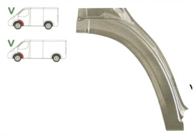 Segment reparatie aripa fata interior Ford Transit 1986-1991 Partea Stanga, Fata,element exterior, partea din spatele rotii