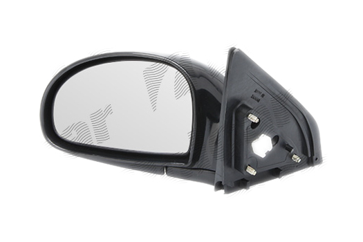 Oglinda exterioara Kia Cerato (Fe), 04.2004-08.2008, partea Stanga, culoare sticla crom , sticla convexa, cu carcasa neagra, cu incalzire, ajustare electrica, 876102F100