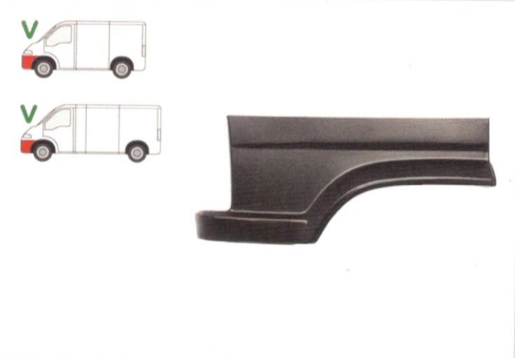 Segment reparatie aripa fata Peugeot J5, Citroen C25, Fiat Ducato 1990-1994 Partea Stanga, Fata, inaltime 347 mm,