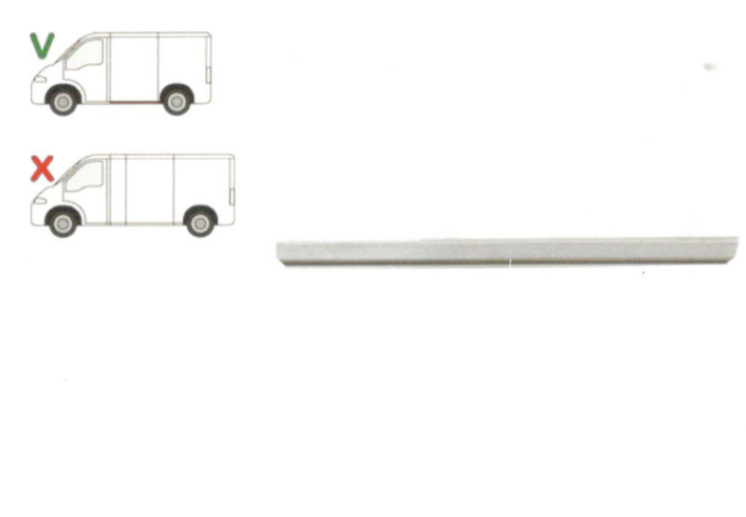 Prag Citroen C25 (280/290) 11.1981-05.1994 Fiat Ducato (280/290) 11.1981-05.1994 Peugeot J5 (280) 11.1981- 05.1994 Stanga 740121, lungime 2190mm, prag din metal