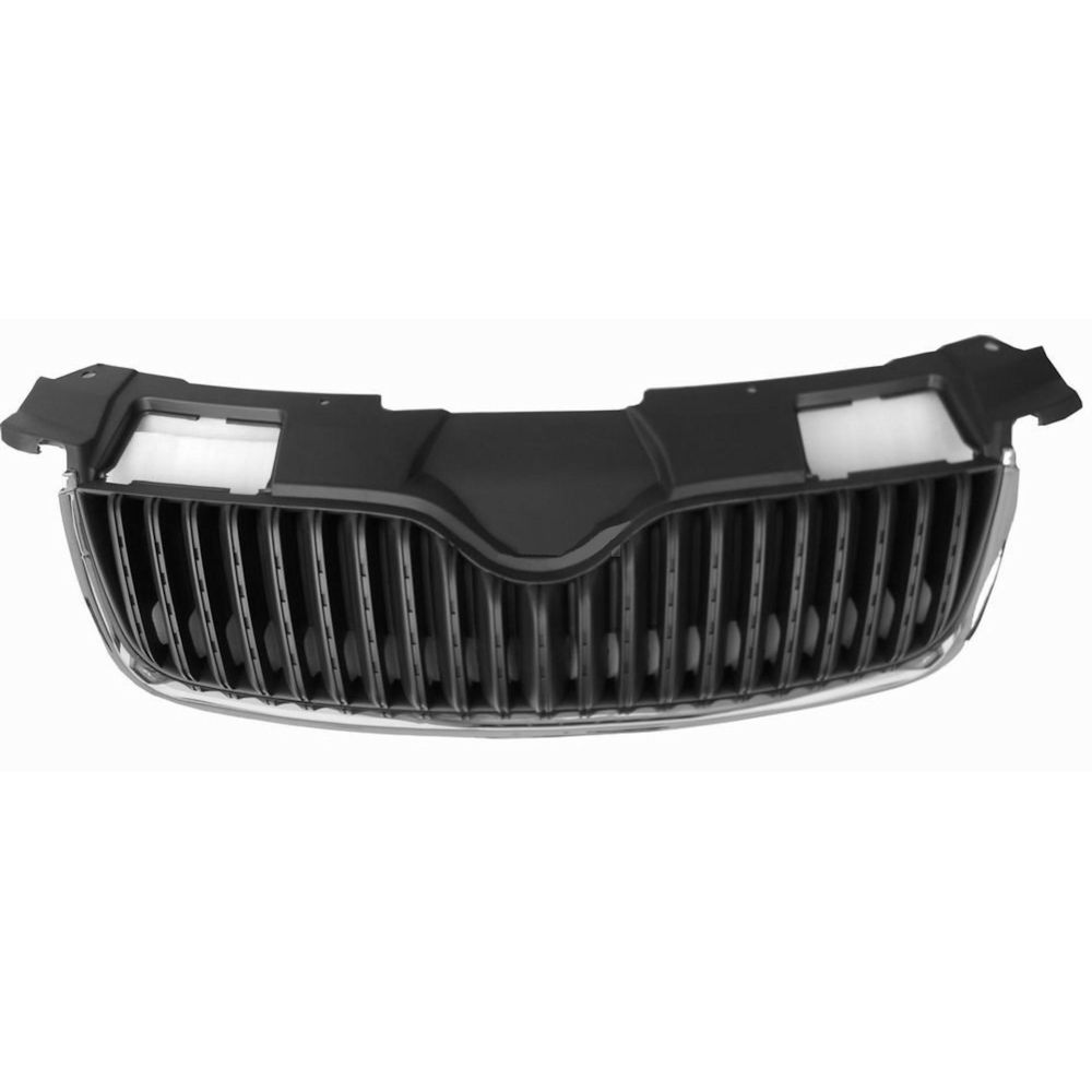 Grila radiator, masca fata Skoda Fabia 2 5j 03.2007-04.2010, Roomster/Praktik 2006-2010, parte montare centrala, neagra, 691505-2, Aftermarket