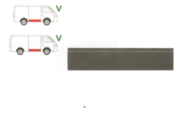 Panou reparatie usa VW LT28/31/35, 1975-1996, partea dreapta, usa culisanta;parte inferioara, cu o nervura,