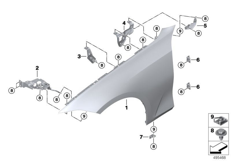 Aripa fata Bmw Seria 3 (G20/G21), 03.2019-, Fata, Stanga, Aftermarket