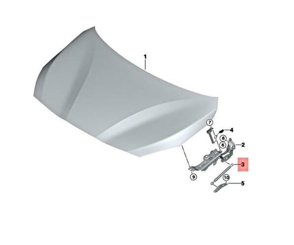 Amortizor capota motor BMW Seria 2 ACTIVE/Grand TOURER (F45), 06.2014-, Stanga=Dreapta, lungime 363,50 mm,cursa 130 mm, forta 295 N, echilibror motor, 51237348853, 1 buc.
