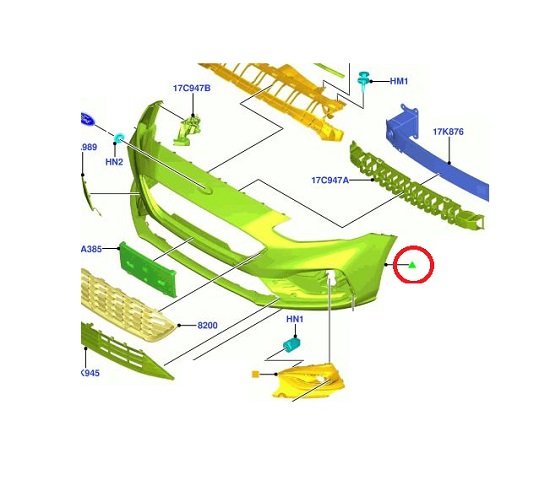 Bara fata Ford Focus, 04.2018-, grunduit, Aftermarket