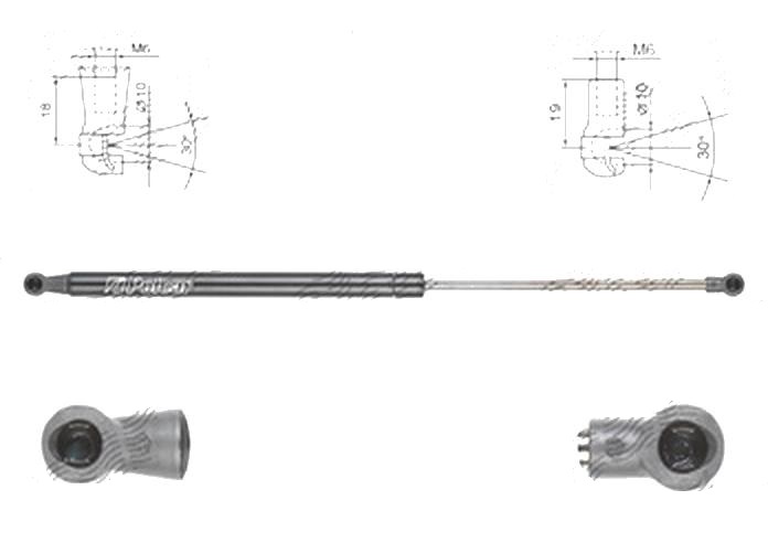 Amortizor capota fata, echilibror motor Hyundai Santa Fe (DM), 05.2012-, Stanga=Dreapta, Lungime, Cursa, Forta: 294mm, 88mm, 400N; 81161-2W000, Polcar Polonia, 1 buc.