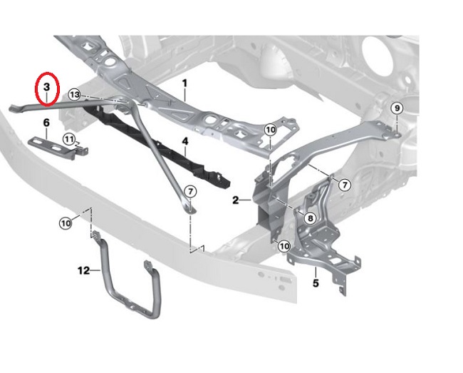 Traversa Bmw X1 (F48), 06.2015-, Fata, Tabla, Aftermarket