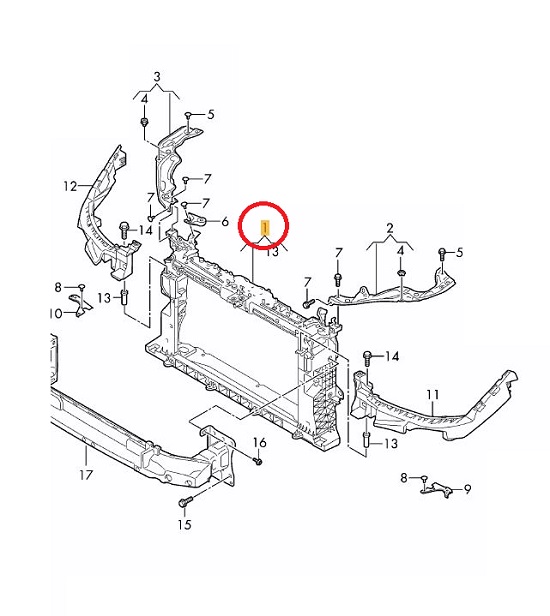 Trager panou central Seat Ibiza, 05.2017-, Fata, Aftermarket