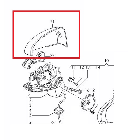 Carcasa oglinda exterioara Audi A1 (8x), 12.2014-12.2018, partea Stanga, View Max