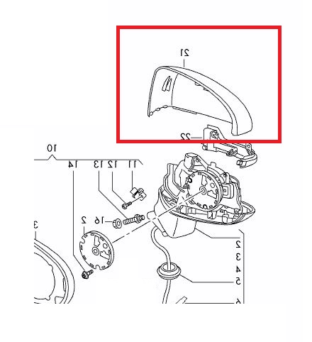 Carcasa oglinda exterioara Audi A1 (8x), 12.2014-12.2018, partea Dreapta, grunduit, View Max