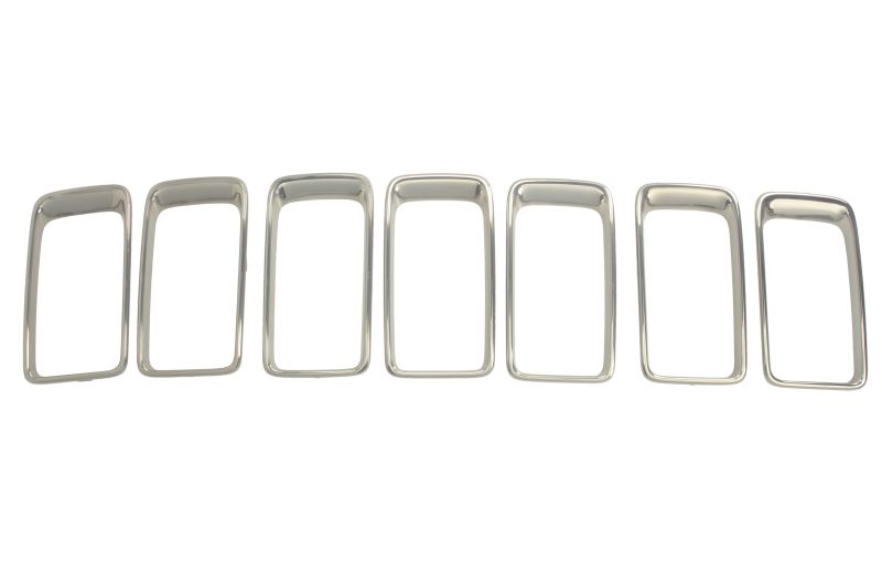 Cadru radiator Jeep Grand Cherokee (Wk2), 04.2013-10.2016, 7 piese; satin nickel; complet, Aftermarket