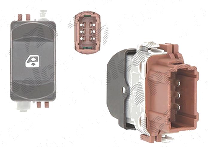 Buton , comutator macara usa Renault Megane 2 (M), 11.2002-10.2008, Espace IV, 2002-2013; Clio III, 2005-2014; 1 buton, cu 6 pini, 8200442266
