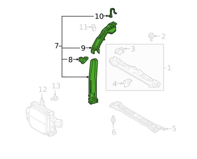 Brida de legatura panou Fata Toyota Rav4 (Xa50), 04.2018-, vertical, Aftermarket