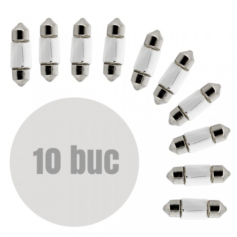 Bec auto Sofit SV8.5- 11x31mm 12V 10W , set 10 buc