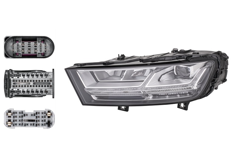 Far Audi Q7 (4m), 06.2015-, partea Stanga, cu sistem iluminat in curba; cu lumina timp de zi tip LED; LED; fara motor; fara unitate control LED; fara ventilator racire, ZKW
