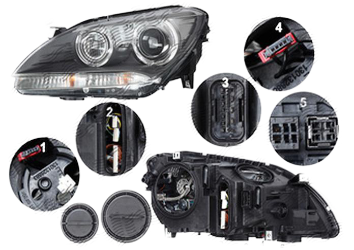 Far BMW Seria 6/6 GC (F08/F12/F13), 2011-, MAGNETI MARELLI, fata, stanga, bi-xenon; cu 'lumina de zi' tip LED;tip bec D1S+H3+LED+PY24W; electric; fara modul lumini de zi LED; fara bec descarcare; fara ballast; fara unitate control nivelare; cu motor;
