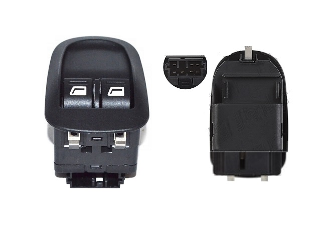 Comutator macara geam Citroen Jumpy (U6u) 10.1995-12.2003/01.2004-01.2007; Fiat Scudo (220) 01.1995-12.2003/01.2004-02.2007; Peugeot Expert (222/223/224) 01.1994-12.2003/01.2004-01.2007; 2 butoane, fata, stanga, 6554WG, 9662253488