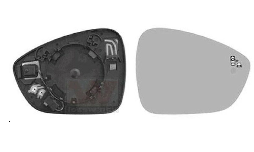 Geam oglinda exterioara cu suport fixare Citroen C4 Picasso, 06.2013-, Dreapta, incalzita; geam convex; cromat; cu functie detectie unghi mort, View Max