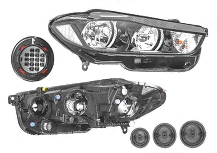 Far JAGUAR XE (X760), 06.2015-, HELLA, fata, partea dreapta, cu 'lumina de zi' tip LED;tip bec H15+H7+PSY24W; electric; cu motor;