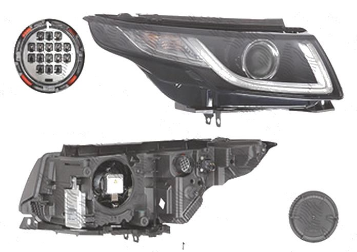 Far Land Rover Range Rover Evoque, 05.2015-, fata, Dreapta, bi-xenon; cu LED daytime running light; D3S+LED; electric; cu gas bec xenon; cu ballast; cu motor, VARROC
