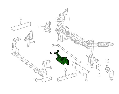 Deflector aer radiator Mercedes Clasa B (W246), 09.2014-02.202019, Fata, partea Stanga, Aftermarket