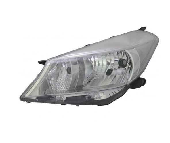 Far Toyota Yaris (Xp130), 03.2011-07.2014, partea Stanga, H4; electric; cadru reflector gri; fara motor, DEPO