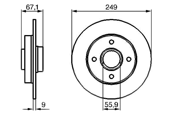 Disc frana BOSCH 0986479219 spate Peugeot 307 Break (3E) 307 Cc (3B) 307 Sw (3H) 307 (3A/C) C4 1 (Lc) C4 Cupe (La)