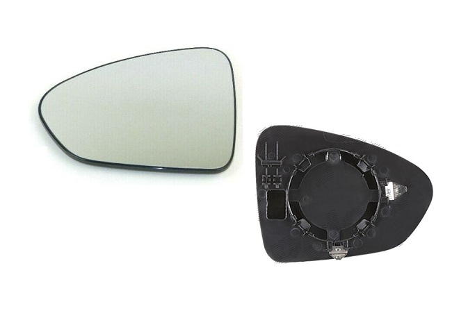 Geam oglinda exterioara cu suport fixare Fiat Tipo, 04.2016-, Stanga, geam convex; cromat