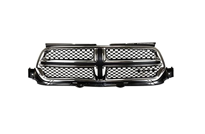 Grila masca radiator Dodge Durango, 2014-, Fata, cu ornament cromat; negru, Aftermarket