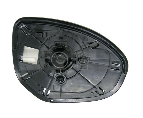 Geam oglinda exterioara cu suport fixare Mazda 2 (De), 11.2007-10.2014; 3 (Bl), 07.2009-09.2013; 6 (Gh), 11.2007-12.2012, partea Stanga, incalzit; sticla asferica; geam cromat, Aftermarket