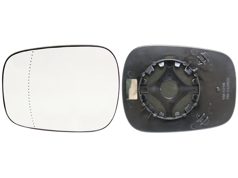 Geam oglinda exterioara cu suport fixare Nissan Kubistar (X76), 08.2003-, Renault Kangoo (Kc/Fc), 07.2001-01.2008, Scenic (Ja), 09.1999-06.2003, Model Rx4, partea Stanga=Dreapta, sticla convexa; geam cromat, Aftermarket