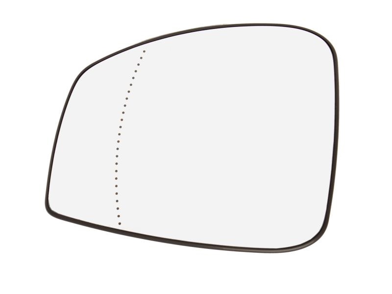 Geam oglinda exterioara cu suport fixare Renault Scenic (Jz), 05.2009-11.2016, partea Stanga, incalzit; sticla asferica, Aftermarket