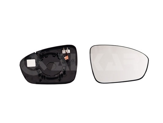 Geam oglinda exterioara cu suport fixare Renault Clio V, 08.2019-06.2023; Megane, 03.2016-; Talisman, 01.2016-, Mitsubishi Colt, 2023-; Dreapta, incalzita; geam convex; cromat