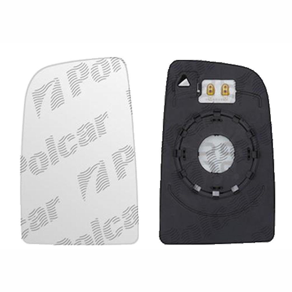 Geam oglinda exterioara cu suport fixare Mercedes Sprinter, 2009-06.2018; Sprinter, 02.2018-, Model W910; Vw Crafter (2e), 2009-04.2017, partea Stanga, incalzit; geam panoramic; mai mici; doar pentru oglinzi View Max, View Max