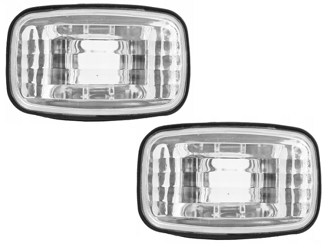 Semnalizare laterala Toyota Camry 92-96/96-98/99-01, Celica 89-93, Hilux 01-05, Hilux/4-Runner 88-95, Hilux 95-, Land Cruiser 96-02/98-07, Previa 90-00; aripa fata, stanga = dreapta, fara soclu bec, transparent/argintiu, set 1 pereche, DEPO