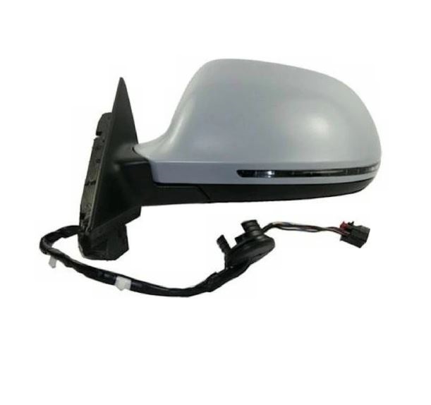 Oglinda usa exterioara Audi A4/S4 (B8), 2010-12.2015, partea Stanga, reglare electrica; grunduit; incalzit; sticla asferica; geam cromat; cu Lucas, SRL