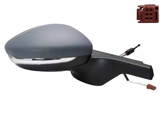 Oglinda usa exterioara Citroen C3, 2018-, partea Dreapta, reglare electrica; grunduit; incalzit; sticla convexa; geam cromat; Senzor de temperatura; 6 gauri / 6 pini; cu Lucas, Aftermarket