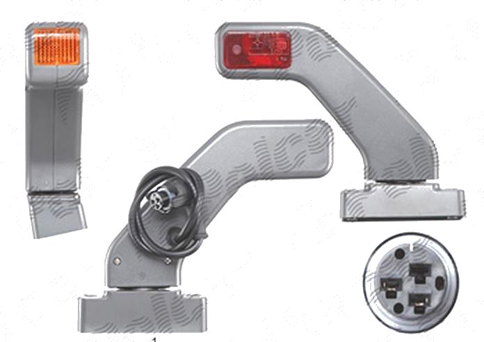 Lampa semnalizare Iveco Eurostar-Eurotech, 01.1993-12.2002; Eurocargo, 01.1991-12.2002 , spate, Dreapta, rosu-galben; cu cablaj, OEM/OES