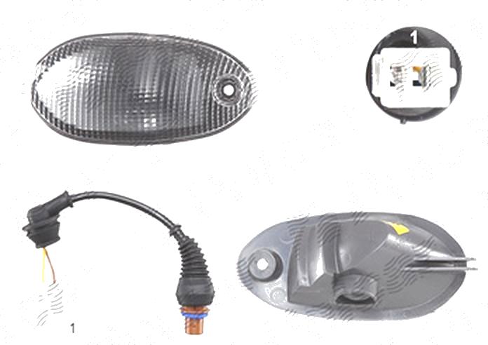 Lampa semnalizare Iveco Stralis, 2003-2013, fata, Stanga, cabina sofer; in parasolar cabina; cu cablaj, OEM/OES