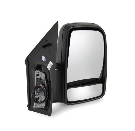 Oglinda usa exterioara Mercedes Sprinter, 02.2018-, Pick-Up, partea Dreapta, reglare electrica; carcasa neagra; incalzit; sticla convexa; geam cromat; 10 gauri / 6 pini; scurt, cu Lucas, View Max