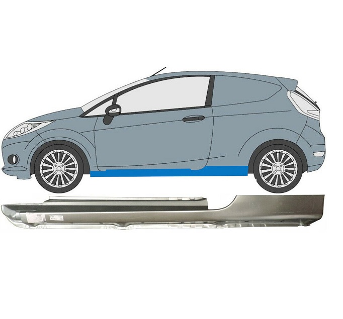 Prag metalic Ford Fiesta (Ja8), 09.2008-01.2013, 3 Usi, partea Stanga, Aftermarket