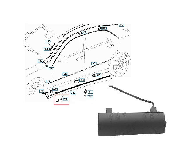 Ornament prag partea din fata Mercedes Clasa E (W212) Sedan/Combi, 02.2013-, Amg, Fata, partea Stanga, grunduit, Aftermarket