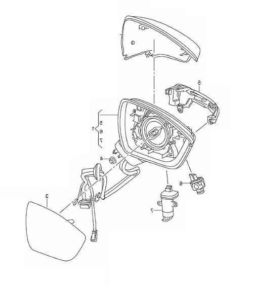 Oglinda usa exterioara Seat Ateca, 07.2016-, partea Dreapta, reglare electrica; grunduit; incalzit; sticla convexa; geam cromat; rabatabil; 16 gauri / 9 pini; cu Lucas; cu lampa perimetru, View Max