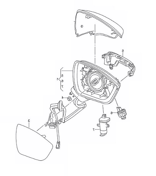 Oglinda usa exterioara Seat Ateca, 07.2016-, partea Dreapta, reglare electrica; grunduit; incalzit; sticla convexa; geam cromat; rabatabil; 16 gauri / 9 pini; cu Lucas; cu functie de unghi mort, cu lampa perimetru, View Max