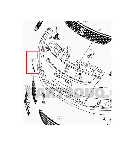 Ornament carlig de remorcare Suzuki Swift (Fz/Nz), 2013-06.2017, Cod 71712-74l00-799, Fata, Aftermarket