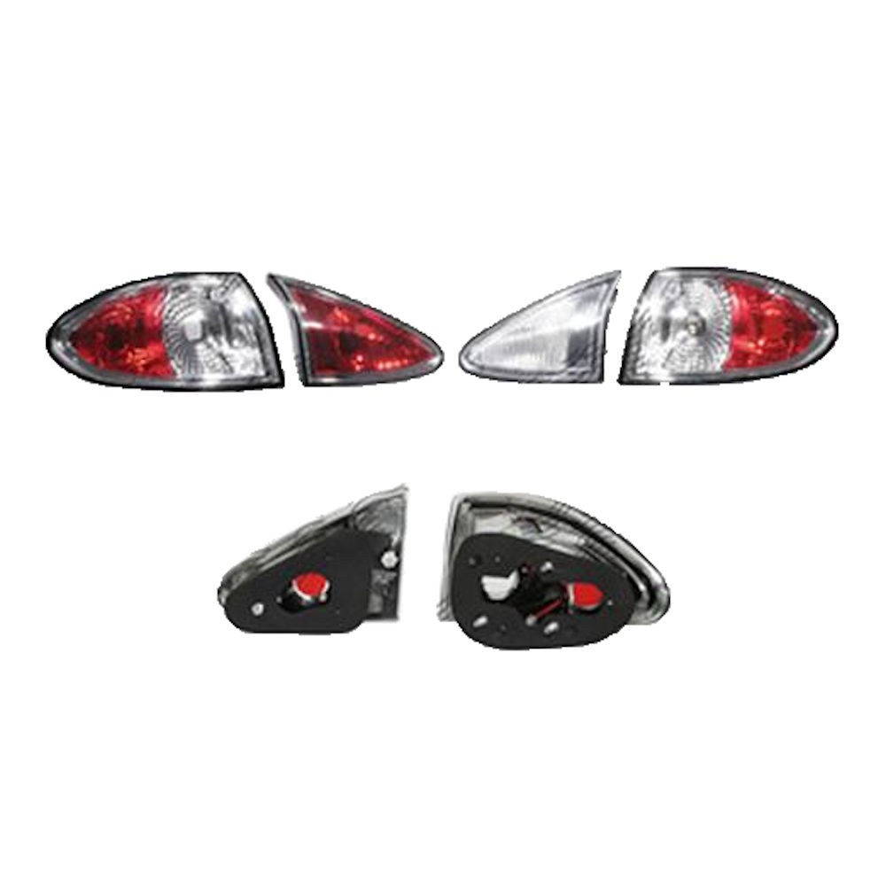 Set stopuri Spate Alfa Romeo 147 (937), 10.2000-10.2004, partea Stanga+Dreapta, transparent, argintiu; cu lampa interioara; tuning; Omologare: ECE, Taiwan